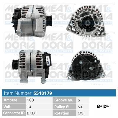 MEAT & DORIA Generator 5510179 for OPEL