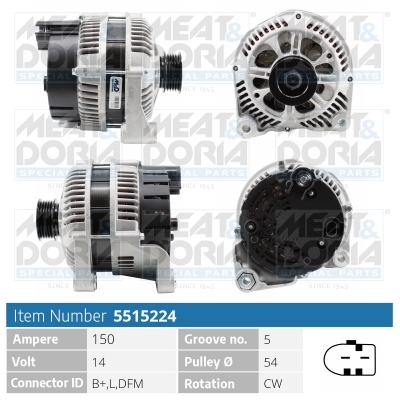 MEAT & DORIA Generator 5515224 for BMW