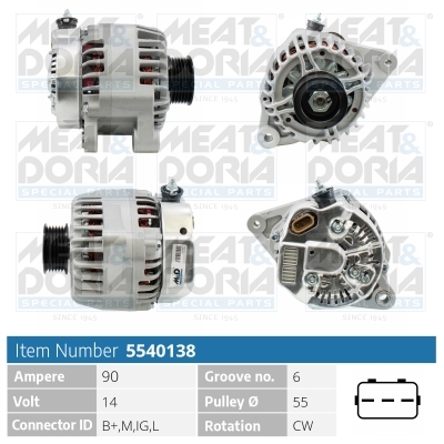 MEAT & DORIA Generator 5540138 for TOYOTA