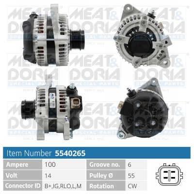 MEAT & DORIA Generator 5540265 for TOYOTA