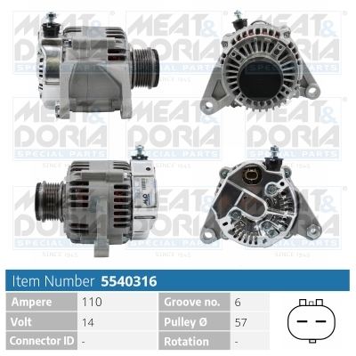 MEAT & DORIA Generator 5540316 for LANCIA CHRYSLER