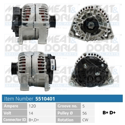 MEAT & DORIA Generator 5510401 for OPEL VAUXHALL