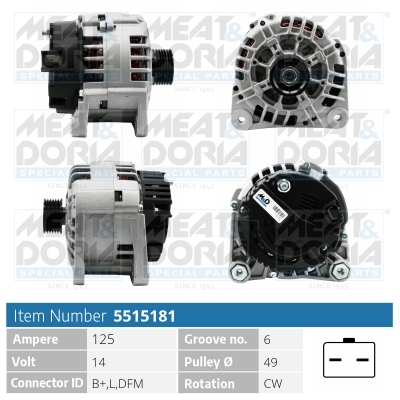 MEAT & DORIA Generator 5515181 for OPEL VOLVO NISSAN RENAULT
