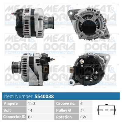 MEAT & DORIA Generator 5540038 for LANCIA VAG CHRYSLER