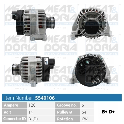 MEAT & DORIA Generator 5540106 for LANCIA