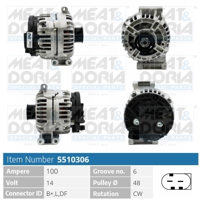 MEAT & DORIA Generator 5510306 for BMW