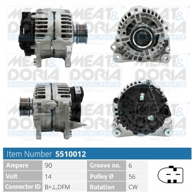 MEAT & DORIA Generator 5510012 for VAG