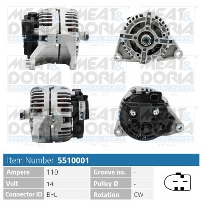 MEAT & DORIA Generator 5510001 for LANCIA
