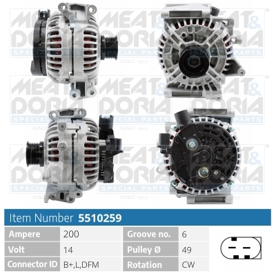 MEAT & DORIA Generator 5510259 for MERCEDES-BENZ