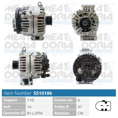 MEAT & DORIA Generator 5510186 for BMW