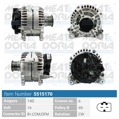 MEAT & DORIA Generator 5515170 for VW VAG