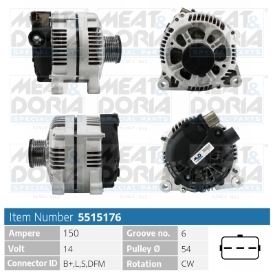 MEAT & DORIA Generator 5515176 for FORD MAZDA