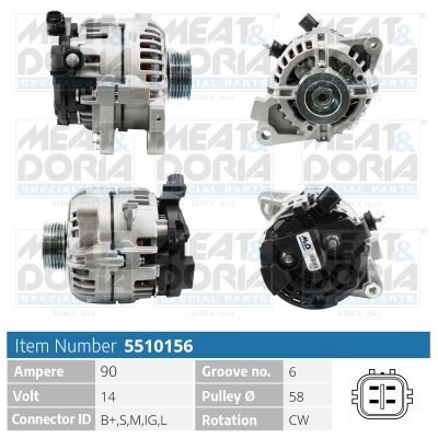 MEAT & DORIA Generator 5510156 for TOYOTA