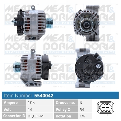 MEAT & DORIA Generator 5540042 for OPEL