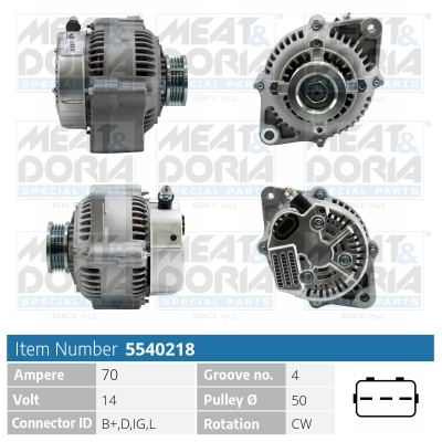 MEAT & DORIA Generator 5540218 for MITSUBISHI SUZUKI