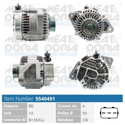 MEAT & DORIA Generator 5540491 for TOYOTA