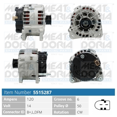 MEAT & DORIA Generator 5515287 for FORD VAG