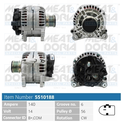 MEAT & DORIA Generator 5510188 for VAG