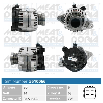 MEAT & DORIA Generator 5510066 for TOYOTA