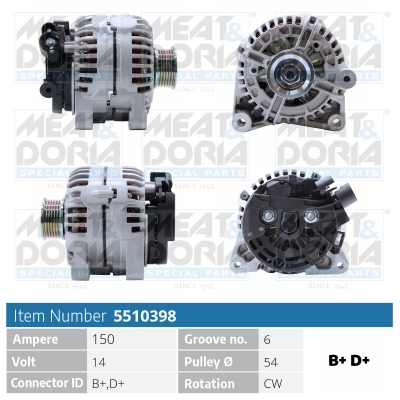 MEAT & DORIA Generator 5510398 for LANCIA CITROËN/PEUGEOT MITSUBISHI
