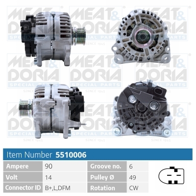 MEAT & DORIA Generator 5510006 for VAG