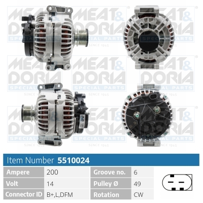 MEAT & DORIA Generator 5510024 for MERCEDES-BENZ