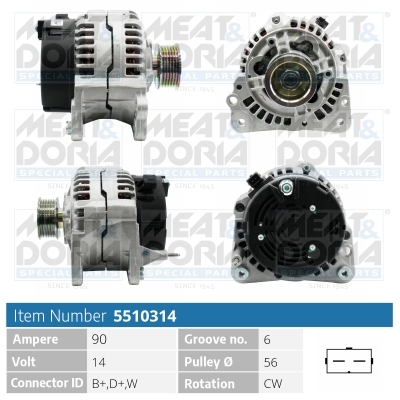 MEAT & DORIA Generator 5510314 for VAG
