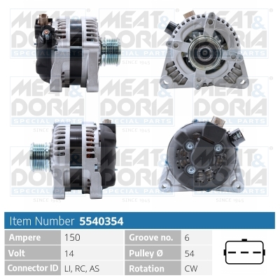 MEAT & DORIA Generator 5540354 for FORD VOLVO MAZDA