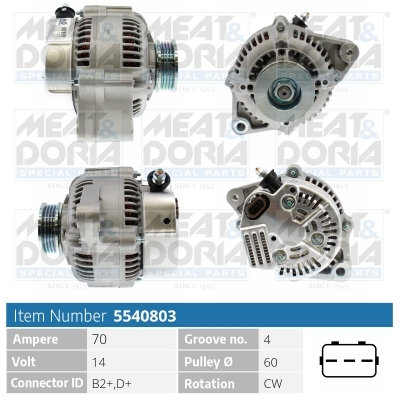 MEAT & DORIA Generator 5540803 for TOYOTA