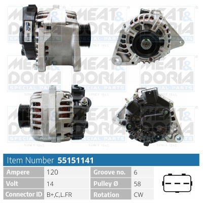 MEAT & DORIA Generator 55151141 for KIA