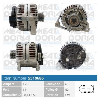 MEAT & DORIA Generator 5510686 for VAG PORSCHE