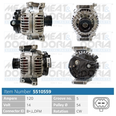MEAT & DORIA Generator 5510559 for OPEL