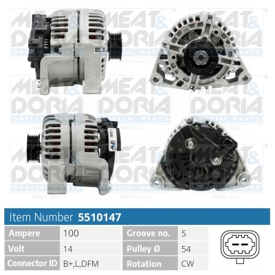 MEAT & DORIA Generator 5510147 for OPEL