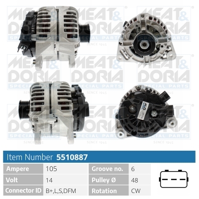 MEAT & DORIA Generator 5510887 for FORD MAZDA