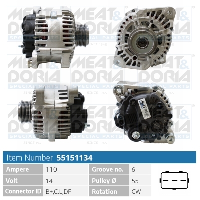 MEAT & DORIA Generator 55151134 for KIA