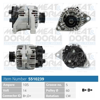 MEAT & DORIA Generator 5510239 for ALFA ROMEO FIAT