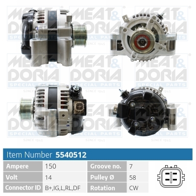 MEAT & DORIA Generator 5540512 for TOYOTA