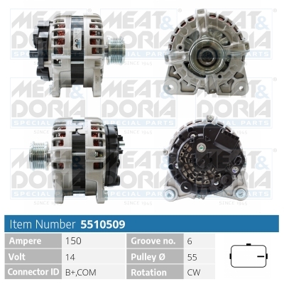 MEAT & DORIA Generator 5510509 for NISSAN