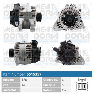 MEAT & DORIA Generator 5515357 for KIA