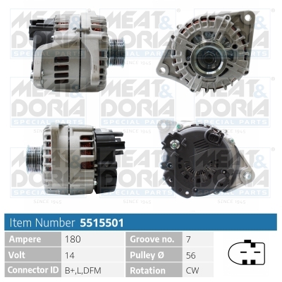 MEAT & DORIA Generator 5515501 for IVECO ALFA ROMEO