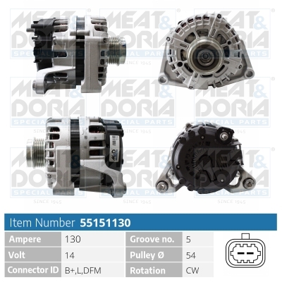 MEAT & DORIA Generator 55151130 for OPEL