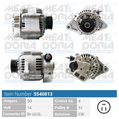 MEAT & DORIA Generator 5540813 for TOYOTA