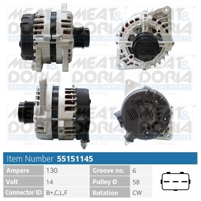 MEAT & DORIA Generator 55151145 for KIA