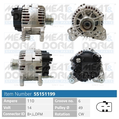 MEAT & DORIA Generator 55151199 for SKODA