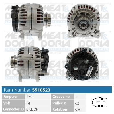 MEAT & DORIA Generator 5510523 for VAG