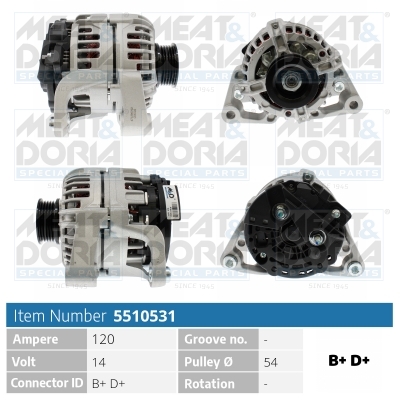 MEAT & DORIA Generator 5510531 for OPEL