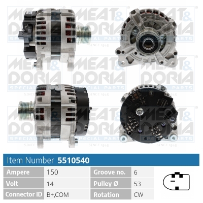 MEAT & DORIA Generator 5510540 for VAG AUDI