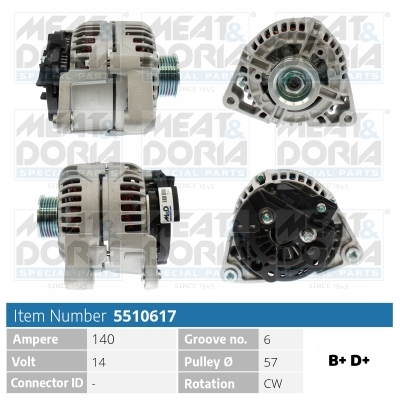 MEAT & DORIA Generator 5510617 for OPEL