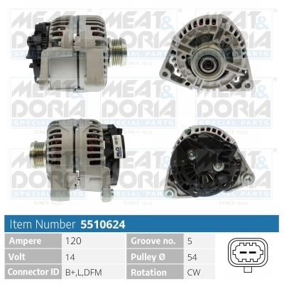 MEAT & DORIA Generator 5510624 for OPEL