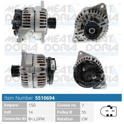 MEAT & DORIA Generator 5510694 for IVECO